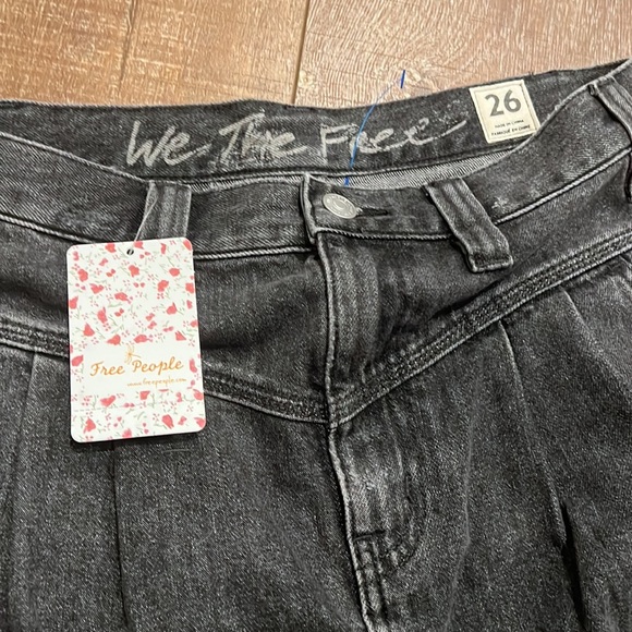 Free People Faded Black Frayed Hem Sidecar Distressed Mini Skirt - Picture 7 of 7